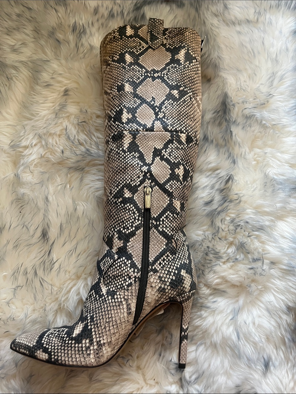 VINCE CAMUTO Natural Snake-Print Knee-High Boots - Picture 5 of 5